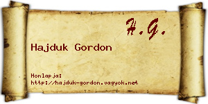 Hajduk Gordon névjegykártya
